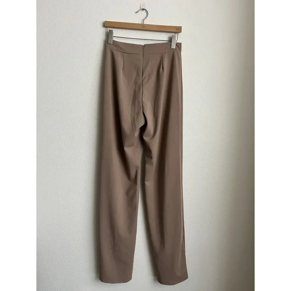 Fashion Nova victoria high waisted dress pants taupe Size XL NEW WOMENS - Picture 3 of 8